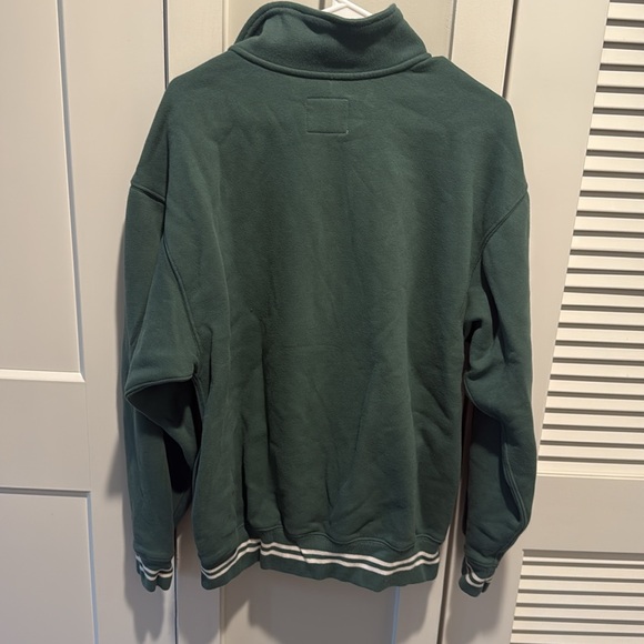 NWOT Abercrombie & Fitch Forest Green Zip-Up Sweater - Picture 3 of 3